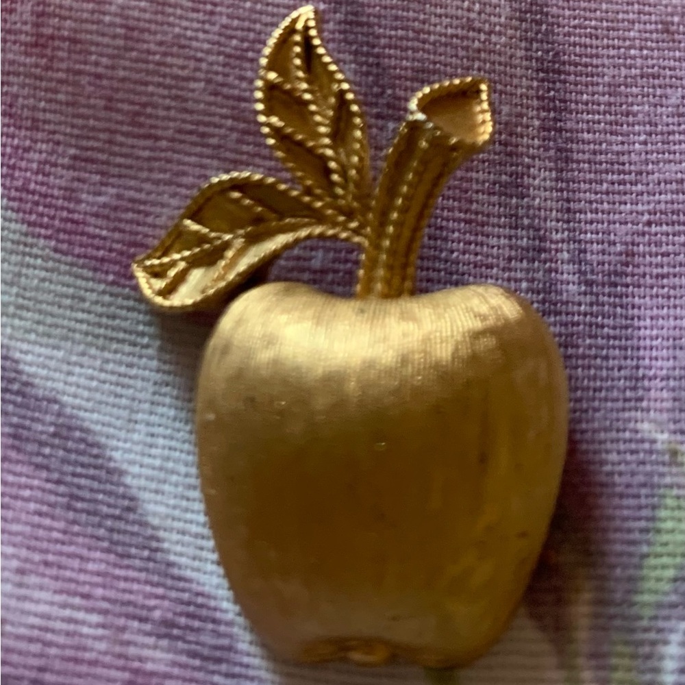 Vintage Avon signed apple brooch